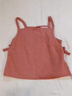 Paisley Lane Striped Tie-Side Camisole in Rust Pink